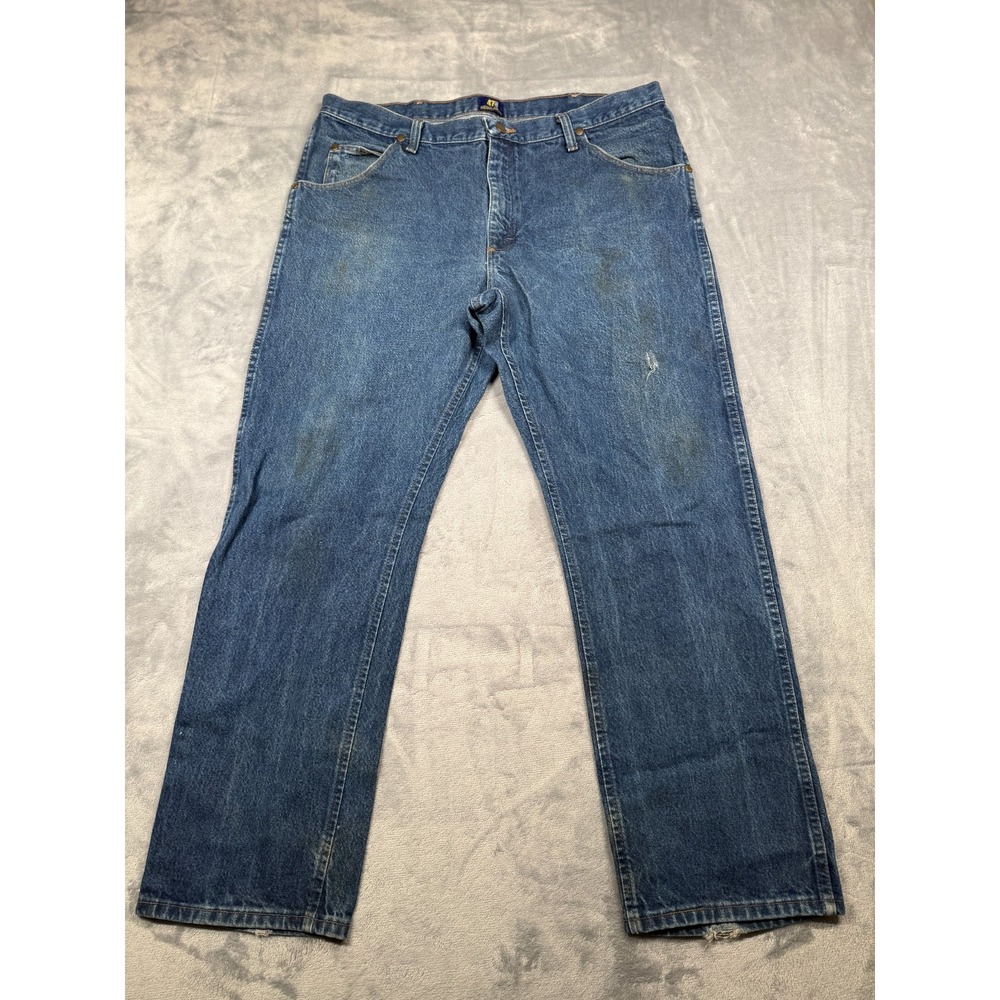 Wrangler Regular Fit Jeans Mens 38x30 Blue Denim Premium Performance Cowboy Cut